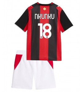 AC Milan Christopher Nkunku #18 Jalkapallovaatteet Lasten Kotipeliasu 2026-27 Lyhythihainen (+ Lyhyet housut)